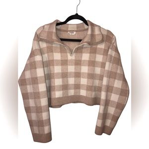 STORIA cropped collared sweater. Size Medium.